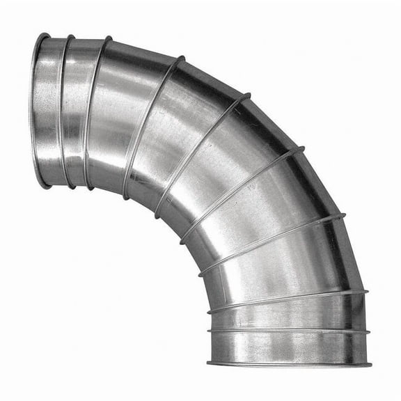 Round 90 Degree Elbow, 8 in Duct Dia, 304 Stainless Steel, 22 ga GA, 18 1/4 in W, 18-1/4" L, 8 in H