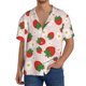 thumbnail image 1 of Balery Strawberry Floral Camisa Casual de Manga Corta con Botones para Hombre, Texturizada, Estilo Cubano, para Playa, Verano-X-Large, 1 of 5