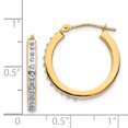 thumbnail image 2 of 14K Yellow Gold Diamond Fascination Round Hinged Hoop Earrings, 2 of 2