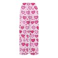 thumbnail image 5 of LWavelet Soft Fabric Heart Print Wide Leg Pants Women Valentine's Day Casual Wear Purple Pink XL, 5 of 6