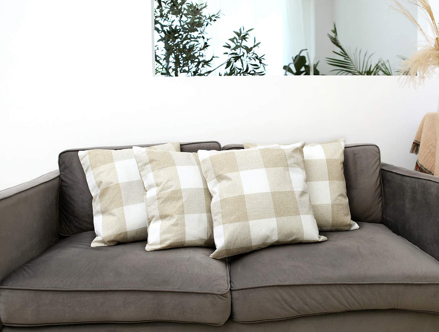 Pillowcase Home Cotton Linen Bed Decor Throw Pillow Cover Case Cushion Solid 18" 