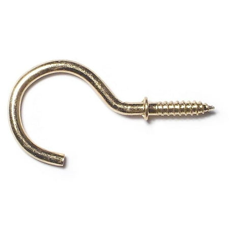 

11/16 x 1-1/4 Brass Cup Hooks