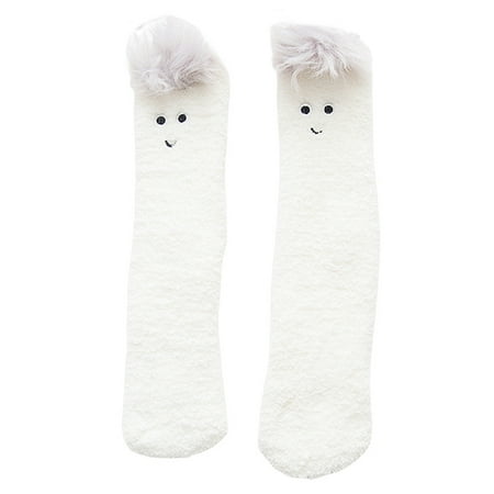 

Yache 1 Pair Adults Socks Cartoon Cat Rabbit Alpaca Giraffe Chick Fuzzy Fluffy Thickened Stretchy Keep Warm Coral Fleece Autumn Winter Floor Sleeping Socks for Home