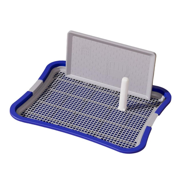 koolsoo Toilette pour Chien avec Paroi de Protection en Maille Garde le Plancher Propre pour Condos Grande Bleue