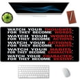 thumbnail image 3 of Watch Your Thoughts Motivational Words Quotes Mouse Pad 35.5 X 15.7 Inch XXL Full Desk Mousepad Extended Large Non-Slip Rubber Base Waterproof Big Keyboard Mat with Stitched Edges for Office, 3 of 6