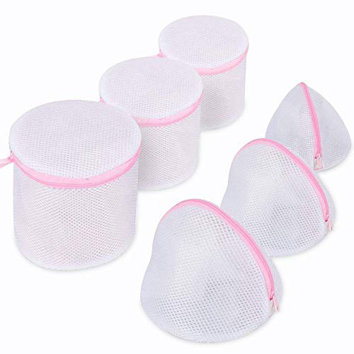 YETHAN Laundry Mesh Wash Bags 6 Pcs, Hosiery 1XL,1L,1M,1S,2BRA Stocking Bra and Lingerie SWIT Washing Protector for Blouse Travel Laundry Bag Underwear