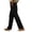 Black women straight leg trousers a1, variant on Women's Straight Leg Trousers Elastic Waist Pants with Pockets Solid Casual Long Pants for Travel Vacation Lounge Work Wear Fall Outfits, White L