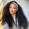 thumbnail image 1 of Curly Headband Wigs Brazilian Curly Human Hair Wigs 150% Density Curly Wigs Brazilian Hair Easy to Install 26inch Natural Color, 1 of 7