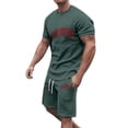 thumbnail image 1 of Playeras Deportivas De Verano Para Hombre, Camiseta Informal De Dos Piezas Con Estampado De Letras, Camiseta De Manga Corta Con Cuello Redondo Y Pantalones Cortos, 1 of 4