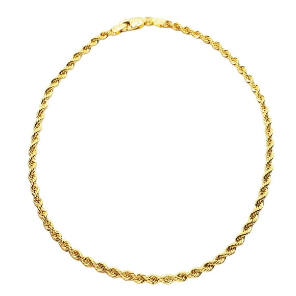 10K Yellow Gold Italian Rope 2.6mm Anklet