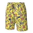 thumbnail image 4 of Sikiie Ducks Print Men's Beach Shorts, High Elastic Quick-drying Shorts - with Drawstring and Slip Pockets, Suitable for Beach, Sports, Vacation-Small, 4 of 6