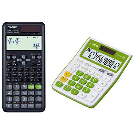 Casio FX-991ES Plus-2nd Edition Scientific Calculator & Casio Desktop Calculator (Green) | 10 Digit Mantissa + 2 Digit Exponential Display | 300 Steps Check & Correct - 12 Digits, 2 Way Powered