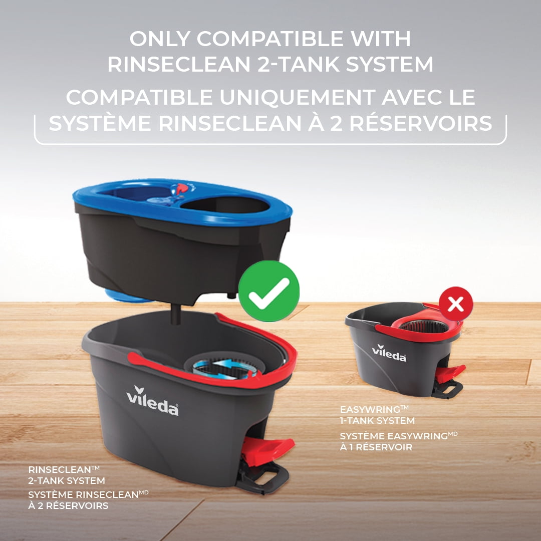Recharge Système EasyWring RinseClean de Vileda, Réutilisable et lavable, Tête de remplacement 1 pièce