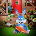 thumbnail image 3 of Inflatable Decoration 1pcs Blue Polyester Inflated Easter Bunny, 3 of 6