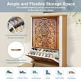 thumbnail image 5 of Shoe Storage Cabinet with 3 Flip Drawers for Beautiful patterns wooden carved door Shoe Rack Storage Organizer, 5 of 8