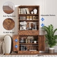 thumbnail image 5 of FANRAL 70.1" Tall Bookshelf with Drawers & Cabinet, 5-Tier Storage Organizer with Adjustable Shelves, Metal Handles for Home Office Living Room,Brown Bookcase, 5 of 8