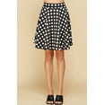 thumbnail image 4 of Made by Johnny Women's Basic Versatile Stretchy Flared Casual Midi Skater Skirt XXXL BLACK_POLKA, 4 of 6