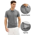 thumbnail image 3 of Mens Workout Shirts Stretch Fit Moisture Wicking Summer Gym Shirts Button Up Short Sleeve Muscle Running Athletic Tops, 3 of 5