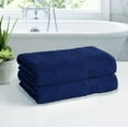 thumbnail image 3 of MALLONI HOME 100% Premium Cotton 2 Pack Oversized Bath Towel Set 28x55 inches, Large Bath Towels, Ultra Absorbant Compact Quickdry & Lightweight Towel, Ideal for Gym Travel Camp Pool - Navy Blue, 3 of 7