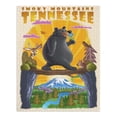 thumbnail image 2 of Smoky Mountains, Tennessee, Black Bear on Log, Mid-Century Inspired (1000 Piece Puzzle, Size 19x27, Challenging Jigsaw Puzzle for Adults and Family, Made in USA), 2 of 4