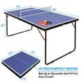 thumbnail image 4 of 4.5ft Table Tennis Table, Foldable & Portable Ping Pong Table Set with Net and 2 Paddles, Indoor Game Table for Kids and Adults, 4 of 7