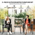 thumbnail image 4 of Outsunny Ensemble Bistro de Patio 3 Pcs avec Chaises Empilables et Table Carrée, 4 of 10