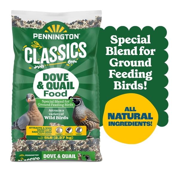 Pennington Classics Dove & Quail Food, Wild Bird Seed Mix, 5 Pounds