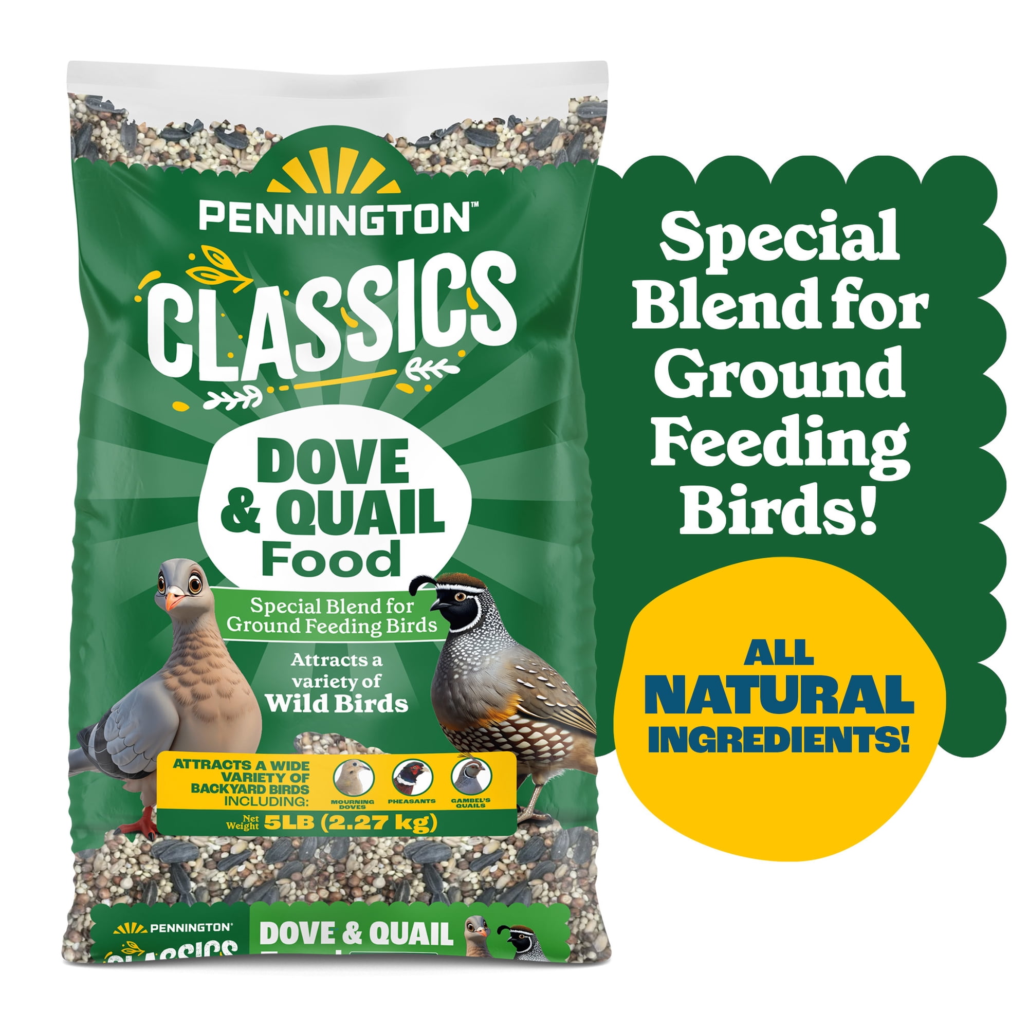 Pennington Classics Dove & Quail Food, Wild Bird Seed Mix, 5 Pounds