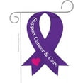 thumbnail image 2 of Purple Ribbon Garden Flag Indoor/outdoor 13.5" X 18", 2 of 3