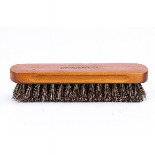 Cepillo de pelo de caballo, para engrasar, pulir, limpiar, quitar el polvo, cepillo de pelo suave para zapatos, juego de herramientas para limpiar zapatos