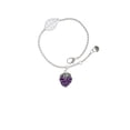 thumbnail image 2 of Delight Jewelry Silvertone Purple Grapes - Silvertone Leaf Delicate Bracelet, 6.25+1.75", 2 of 4