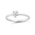 thumbnail image 2 of Mooneye 925 Sterling Silver Platinum Plated Tiny Flower Women Stackable Ring, 2 of 4