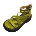 thumbnail image 2 of Sandalias de PU Yinane Moda con cremallera en la espalda Verde 37, 2 of 8