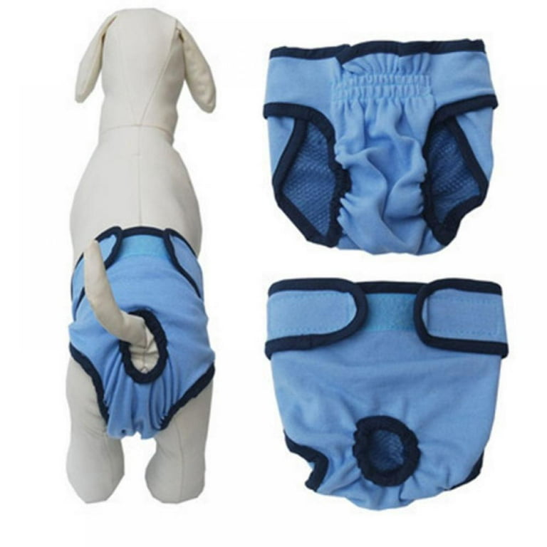 Balems Pet Dog Velcro Underwear Physiological Pants - Blue M 