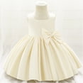 thumbnail image 2 of IDOPIP Flower Girls Bowknot Tutu Dress for Kids Baby Wedding Birthday Party Baptism Formal Dresses, 2 of 7