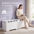 thumbnail image 5 of Hzuaneri Extra Large Storage Chest, 59" Lift Top Storage Bench with 2 Safety Hinges, Entryway Shoe Bench, Supports 330 lb, Easy Assembly, White, 5 of 7