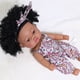 thumbnail image 2 of Fiudx juguetes Bebé lindo pelo rizado deporte niños negro bebé juguete muñeca niños regalo con capucha con tela, 2 of 3