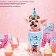 thumbnail image 4 of Pet Cat Dog Happy Birthday Bandana Scarfs and Cute Party Hat for Girls Boys,Cat Birthday Gift Decorations Set with Soft Scarf & Adorable Hat, 4 of 6