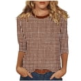 thumbnail image 2 of Qulqfy Scoop Neck Womens T Shirts Slim Fit Causal 3/4 Length Sleeve Tunic Vacation Basics Raglan Summer Tops for Women 5XL, 2 of 5