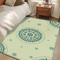 thumbnail image 5 of Green Floral 3'x5' Washable Rug, round Floral Ethnic Abstract Patterned Non-Slip Area Rugs for Entryway Kitchen Classroom, StainResistant Dorm Throw Carpet, Low Pile Soft Indoor Floor Mat, 5 of 9