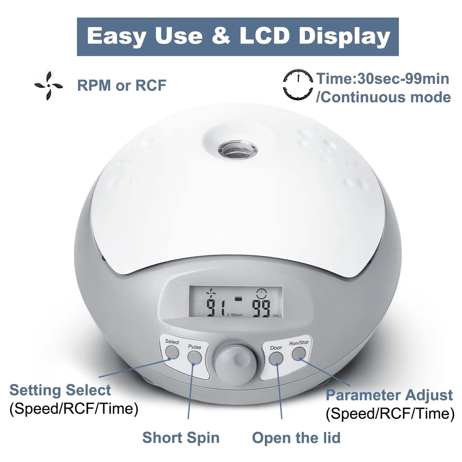 High Speed Mini Centrifuge Machine LCD Digital 15000rpm 0.2/0.5/1.5/2ml PCR Biology Laboratory Centrifug ,High Lab Quality Material