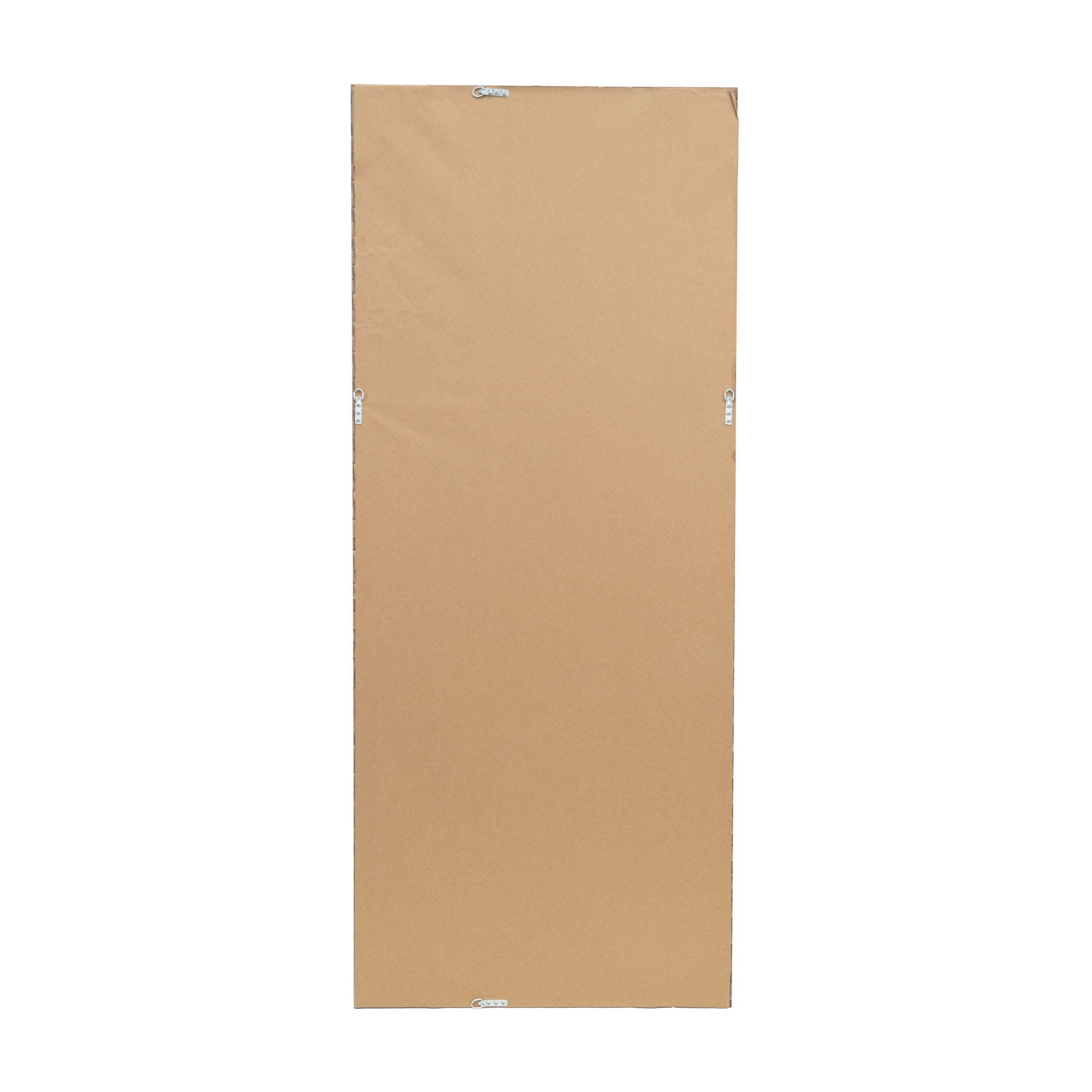 DecMode 25" x 58" Brown Wall Mirror with Checkered Pattern Frame
