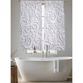 thumbnail image 5 of Floral Patterns Sheer Curtains 63 Inch Length 2 Panels Set Window Treatments, Silver White Flowers Leaves Aesthetic Rod Pocket Semi Curtains for Living Room/Bedroom/Kitchen Décor, 104"W x 63"L, 5 of 7