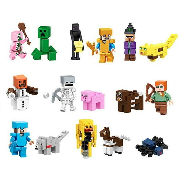 Minecraft Dungeons Nano METALFIGS Minecraft Nano METALFIGS 16 PK Home Car Desktop Decoration Gift Adult Kids Figure Gift
