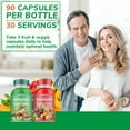 thumbnail image 6 of Whole Food Fruits & Veggies Supplement – 30 Servings (90 Capsules) | Daily 3 Caps = 5 Servings of Fresh Produce | Natural Nutrition for Adults & Kids, 6 of 9