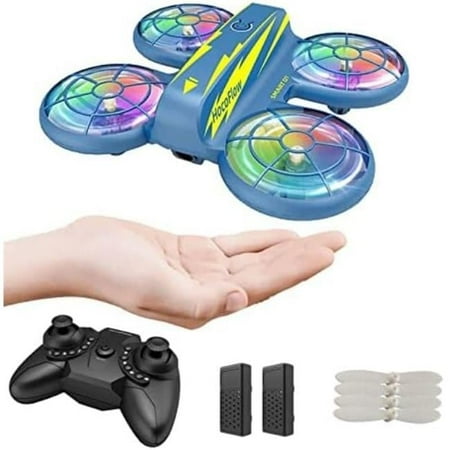Hocoflow NC23791 Kids Mini Drone RC Drone with Lights Drone Altitude Hold Headless Mode Stunt Drones Toys for 6-12 Kids - Blue