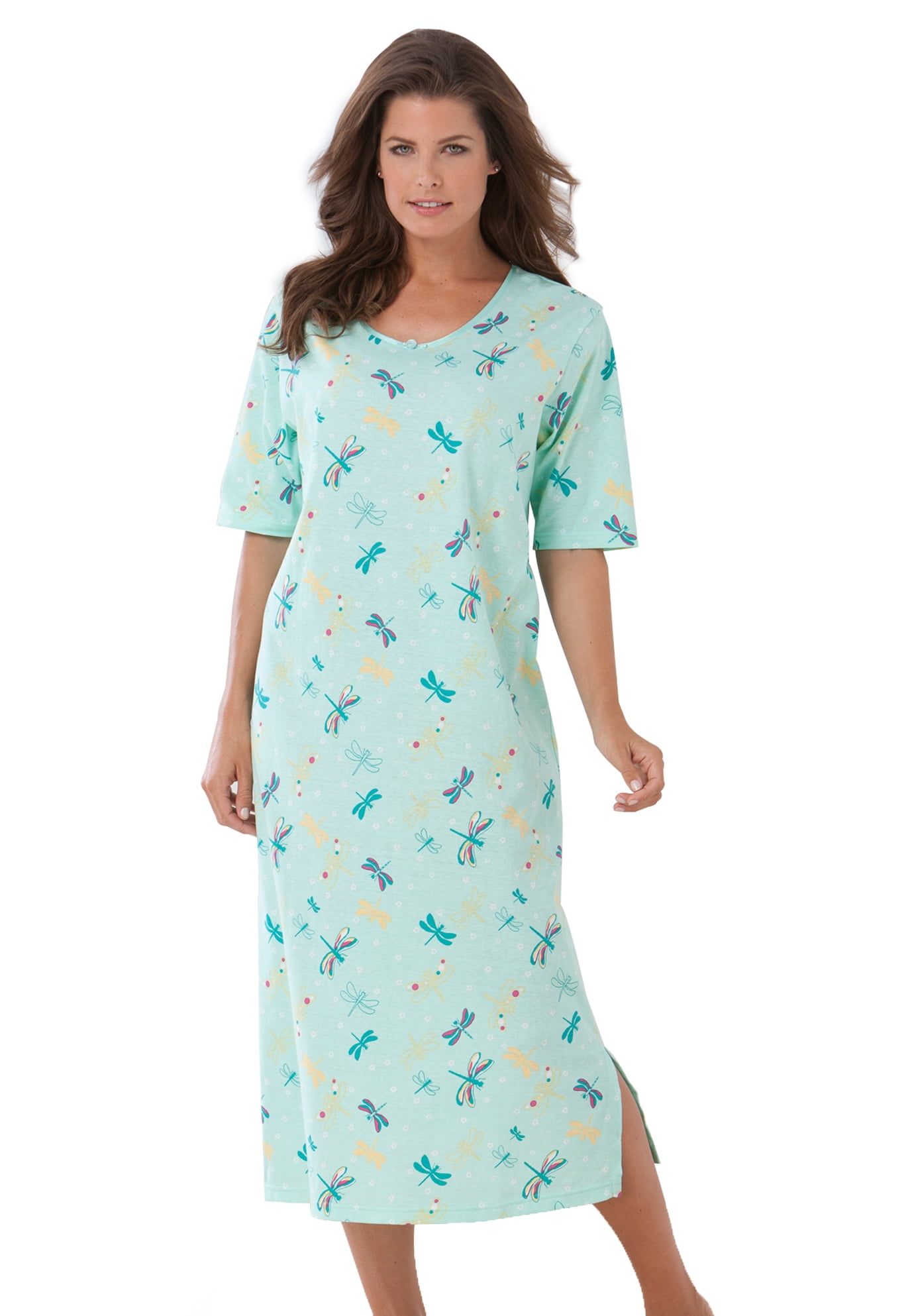 Dreams & Co. Women's Plus Size Long Tagless Sleepshirt - Walmart.com