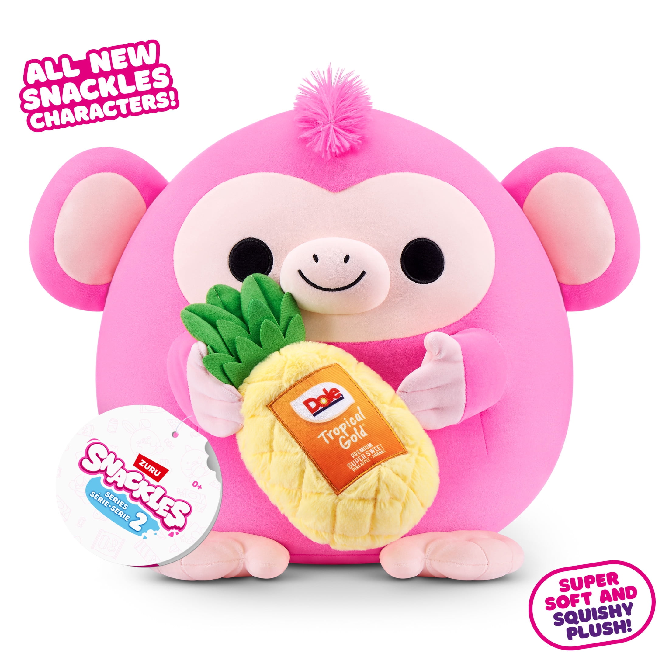 Apple Park　さる　うさぎ　あひる SNACKLES, Plush Toy, 8 inch, Dole Pineapple Oli the Monkey