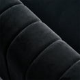 thumbnail image 7 of Velvet Couch, Modern Upholstered Sofa with Arms and Golden Metal Legs for Living Room Bedroom and Office, Black, 7 of 7