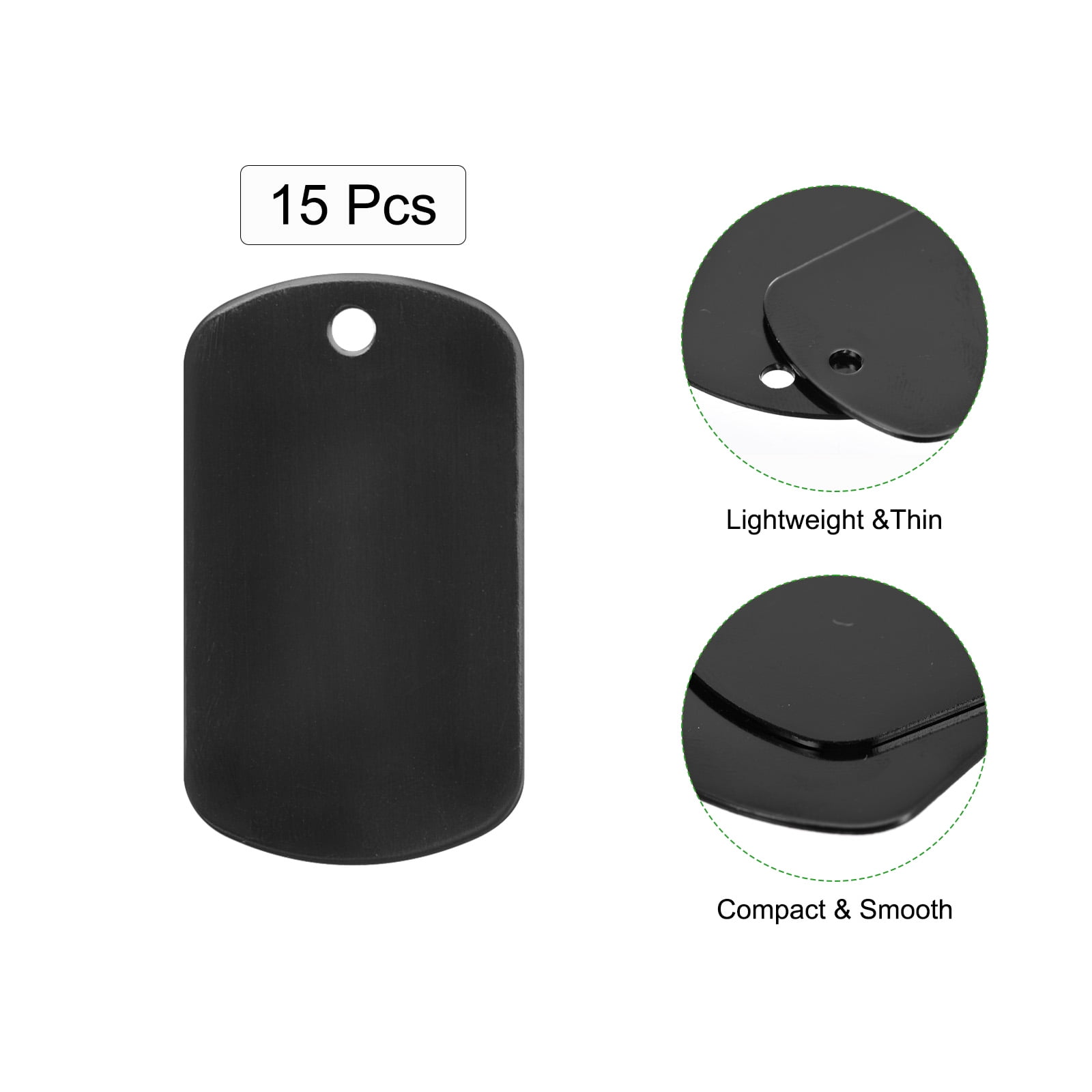 Unique Bargains Metal Blank Tags Stamping Black Blank Dog Tags DIY Engraving Tags for Pet Dog ID Tags Pendant Tag 15pcs Walmart